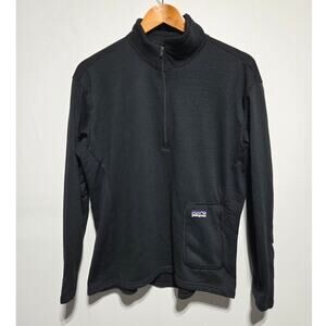 Patagonia Woman's R1 Black Fleece Quarter Zip Pullover Size Large Polartec